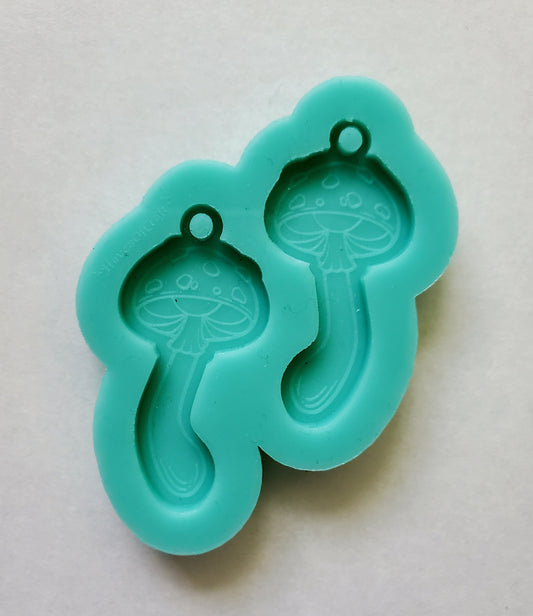 Made to order -  Cute Mushroom earring mold - shiny silicone mold