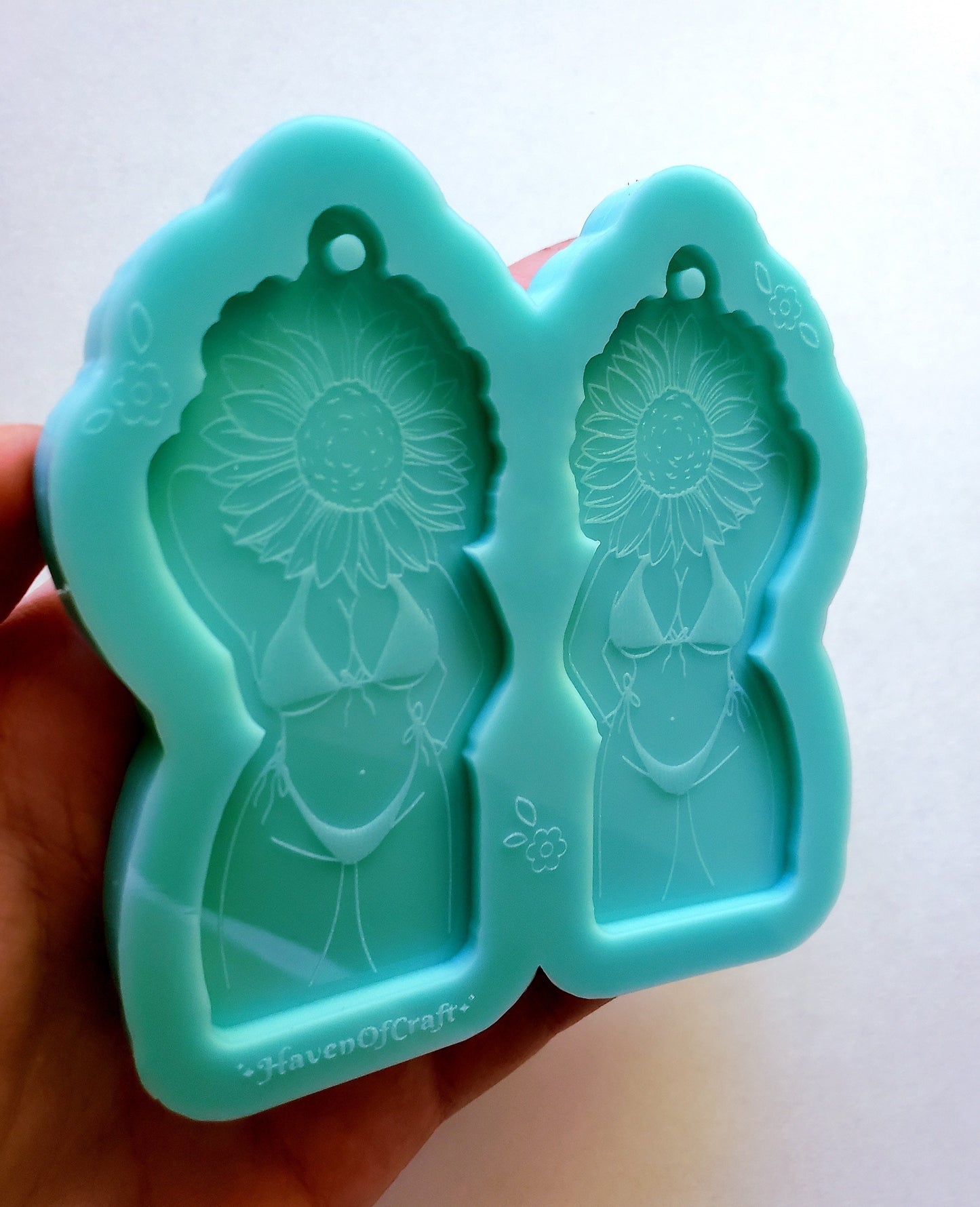 Made to Order - Body positivity floral woman Shiny Silicone Earring Mold- Made with Acrylic Blanks