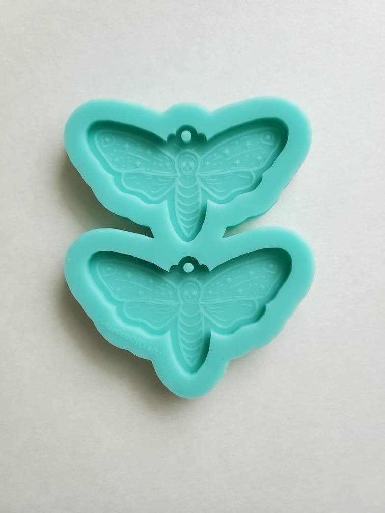 Made to Order - Death moth shiny silicone earring mold