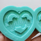 Made to Order - Milky Cow Print Heart Earring Mold - Shiny silicone mold