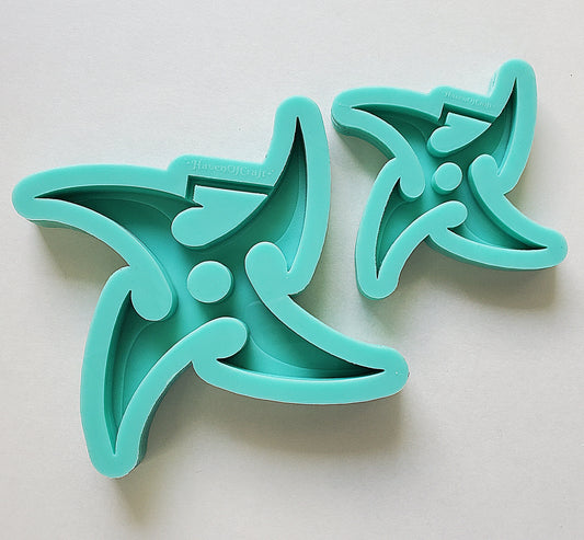 Made to Order - Shuriken Tsurikawa Silicone Mold 2 sizes - Made with Acrylic Blanks