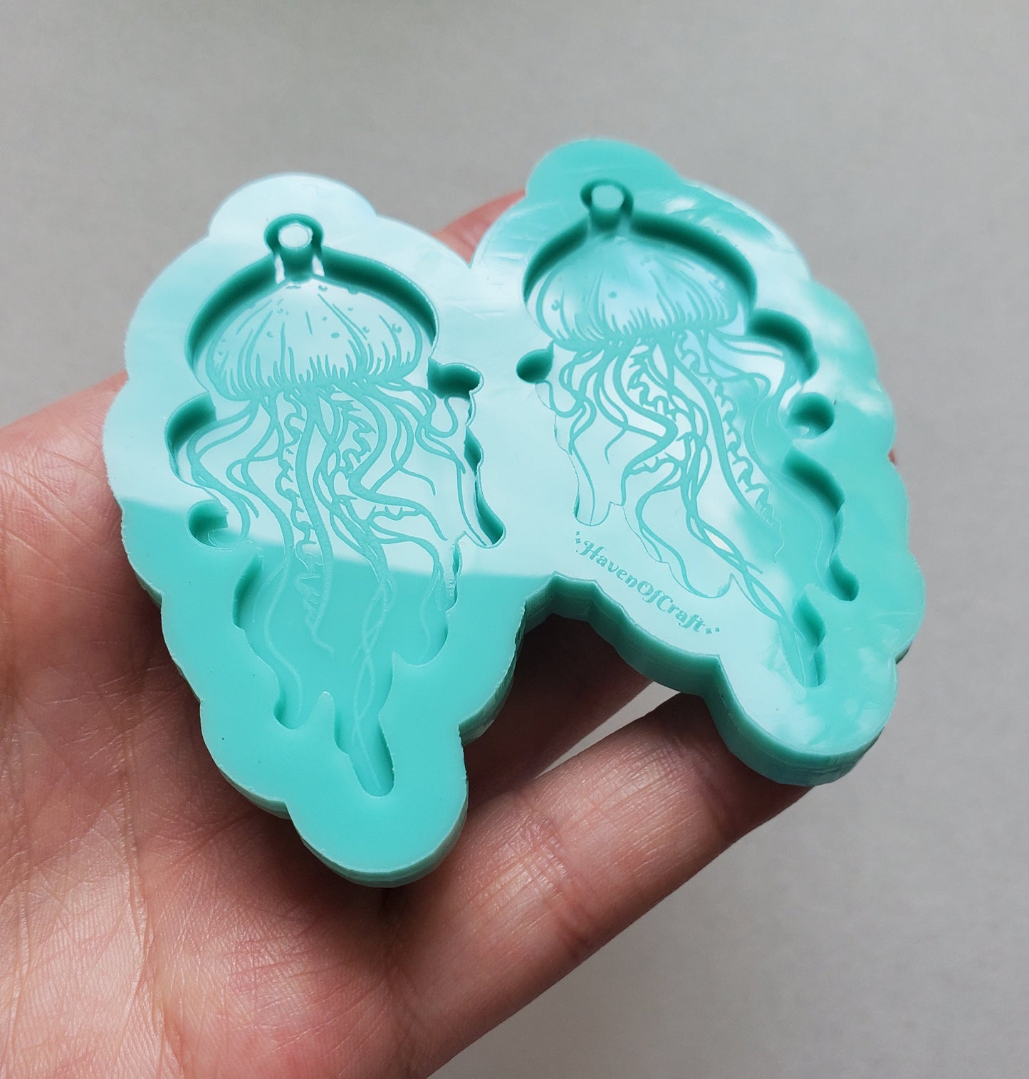 Made to order - Jellyfish earring mold - shiny silicone mold