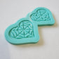 Made to order -Heart spider web shiny silicone earring mold