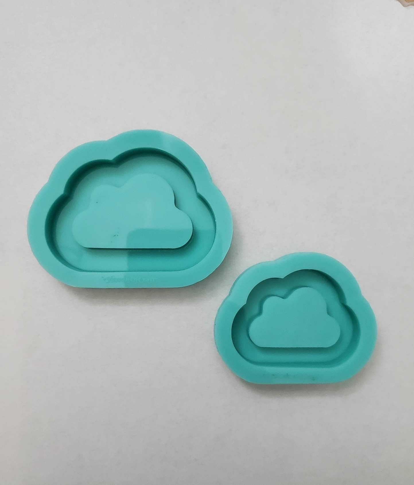 Made to Order - Thick Cloud Shaker Mold 2 Sizes - shiny silicone mold