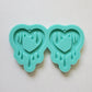 Made to order - Big Drip Heart earring mold - shiny silicone mold