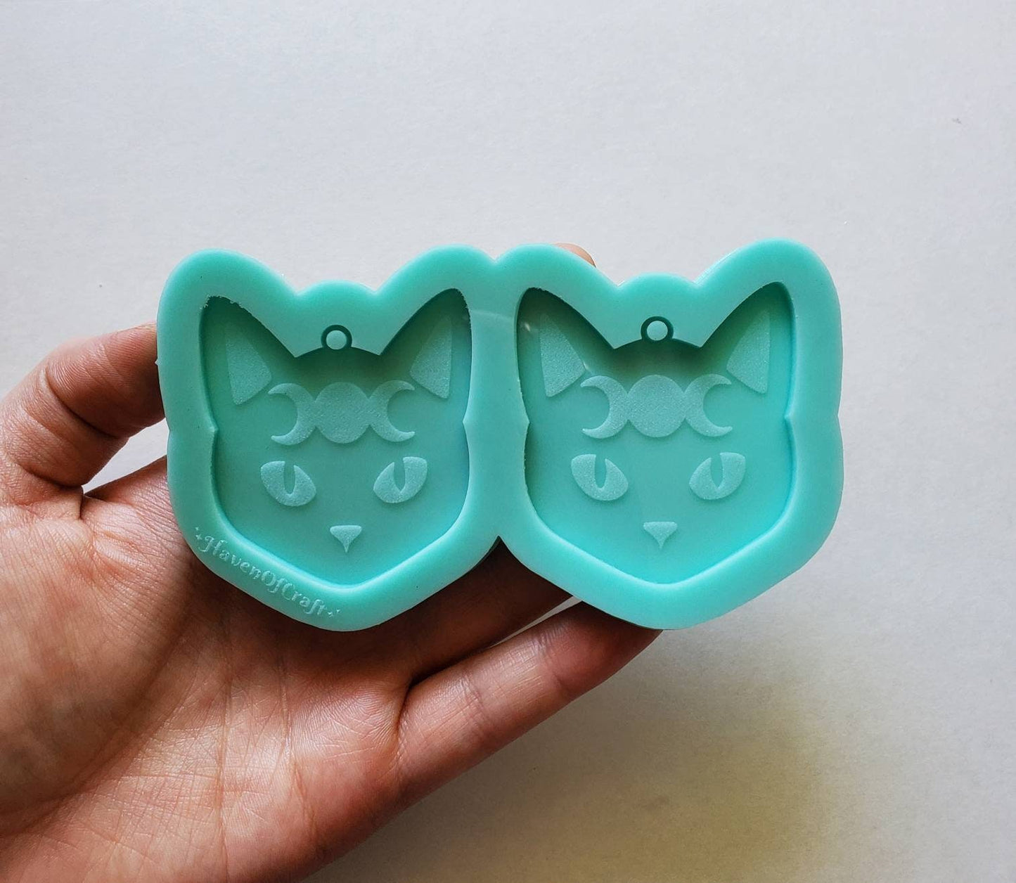 Made to order -triple moon cat shiny silicone mold