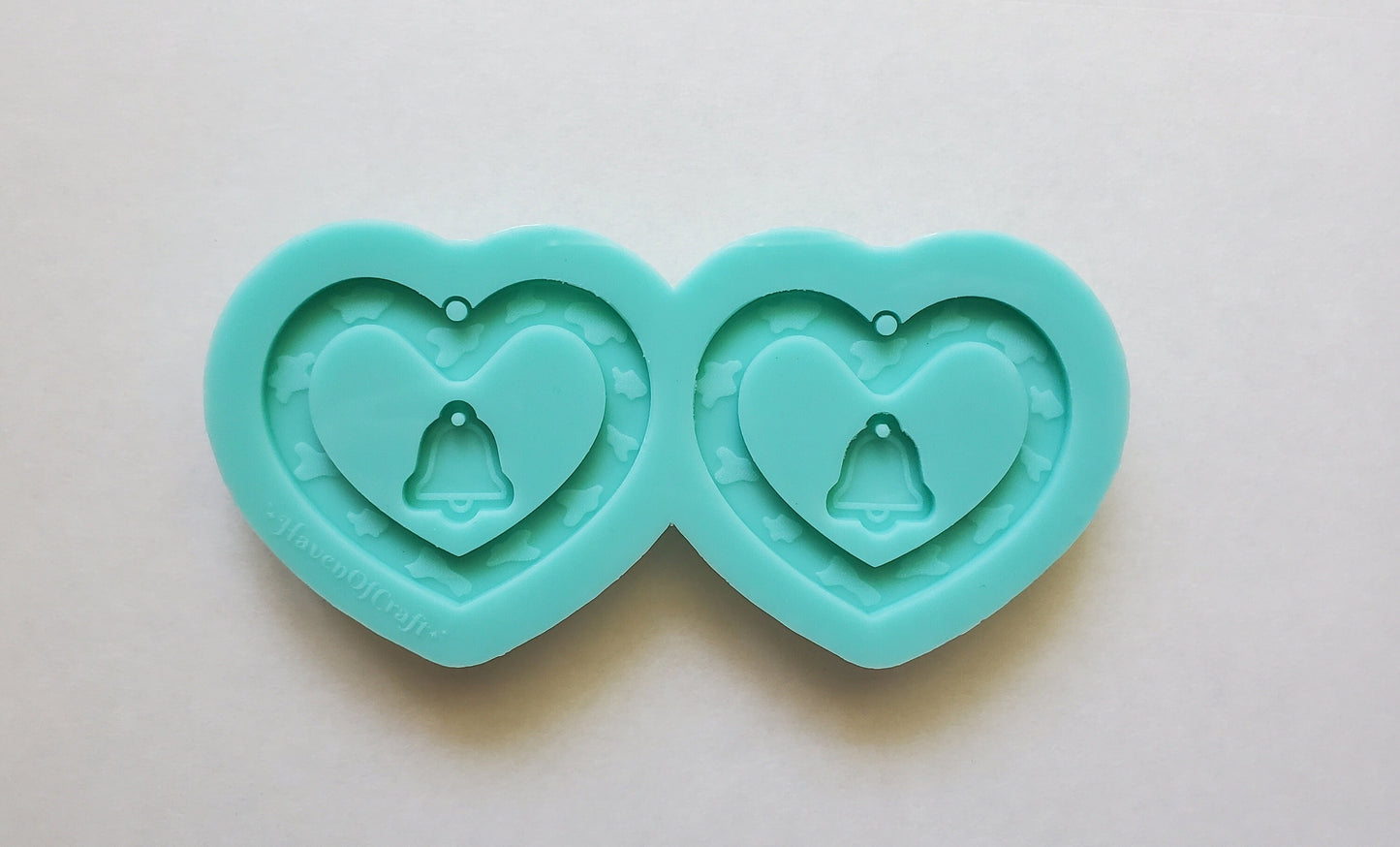 Made to Order - Cow Print Heart Earring Mold - Shiny silicone mold