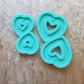 Plain Long Heart outline Earring shiny silicone mold -2 size available -Made to order