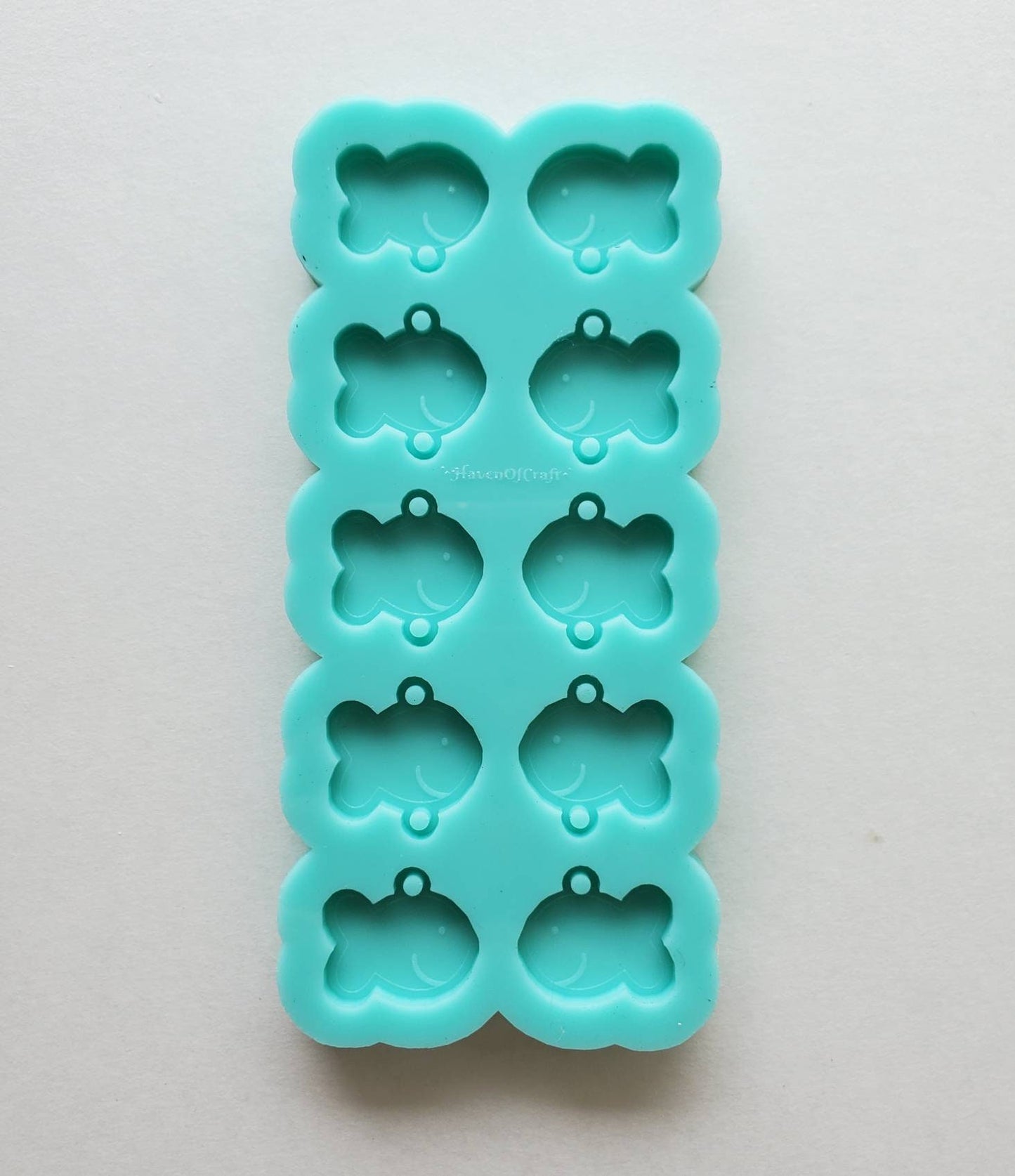 Made to order - Fish Crackers shiny earring silicone mold - made with acrylic blank