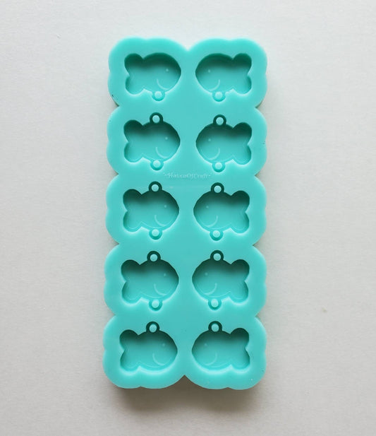 Made to order - Fish Crackers shiny earring silicone mold - made with acrylic blank