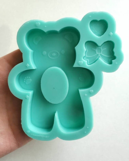 Made to order - Adorable teddy bear shaker shiny silicone mold