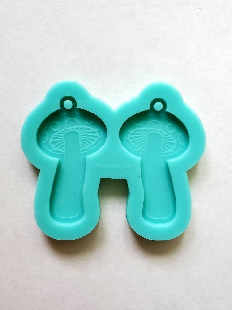 Made to Order - Mushroom Shiny Silicone Earring Mold- Made with Acrylic Blanks