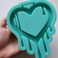 Made to Order - Drip Heart Tsurikawa Silicone Mold 2 sizes - Made with Acrylic Blanks