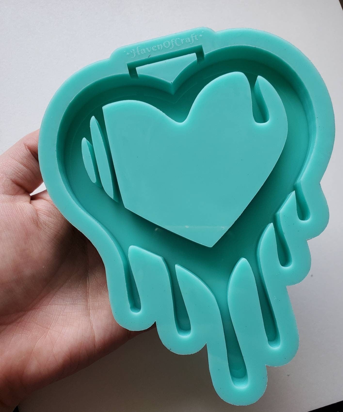 Made to Order - Drip Heart Tsurikawa Silicone Mold 2 sizes - Made with Acrylic Blanks