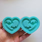 Made to order - Heart bat shiny earring silicone mold - made with acrylic blank