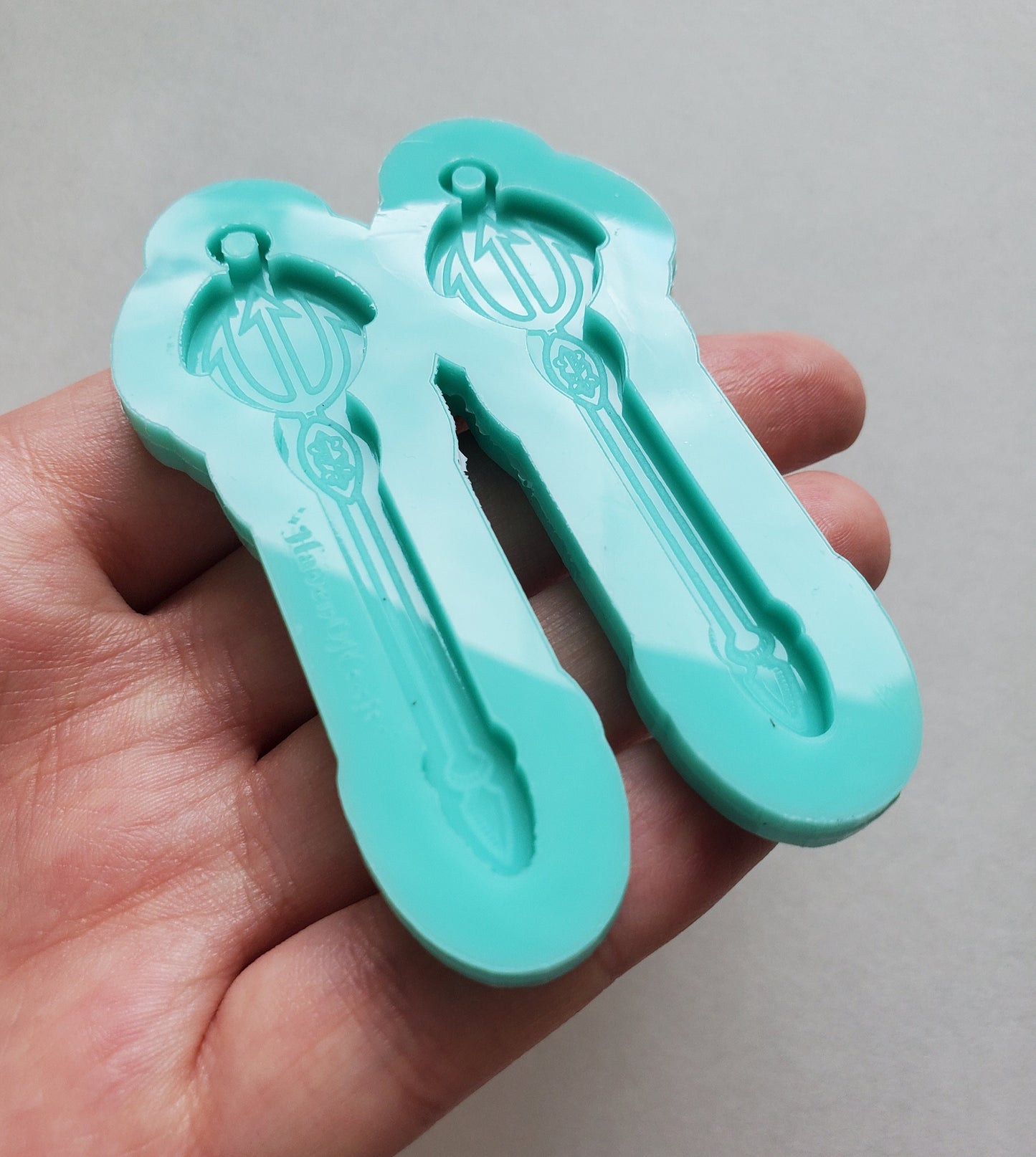 Made to order - Trident earring mold - shiny silicone mold