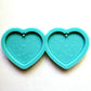 Made to order - engraved flower heart shiny earring silicone mold - made with acrylic blank