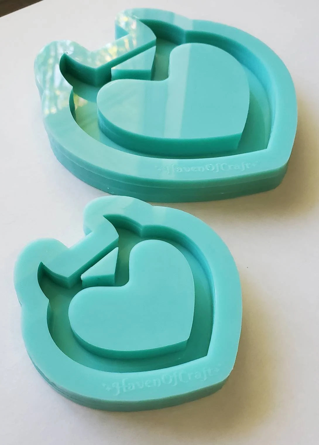 Made to Order - Horn Heart Tsurikawa Silicone Mold 2 sizes - Made with Acrylic Blanks