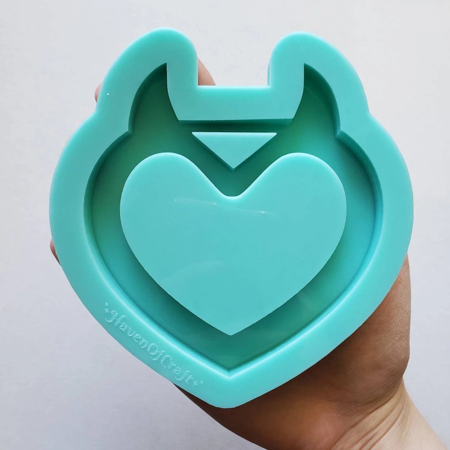 Made to Order - Horn Heart Tsurikawa Silicone Mold 2 sizes - Made with Acrylic Blanks