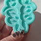 Heart Snake earring silicone mold