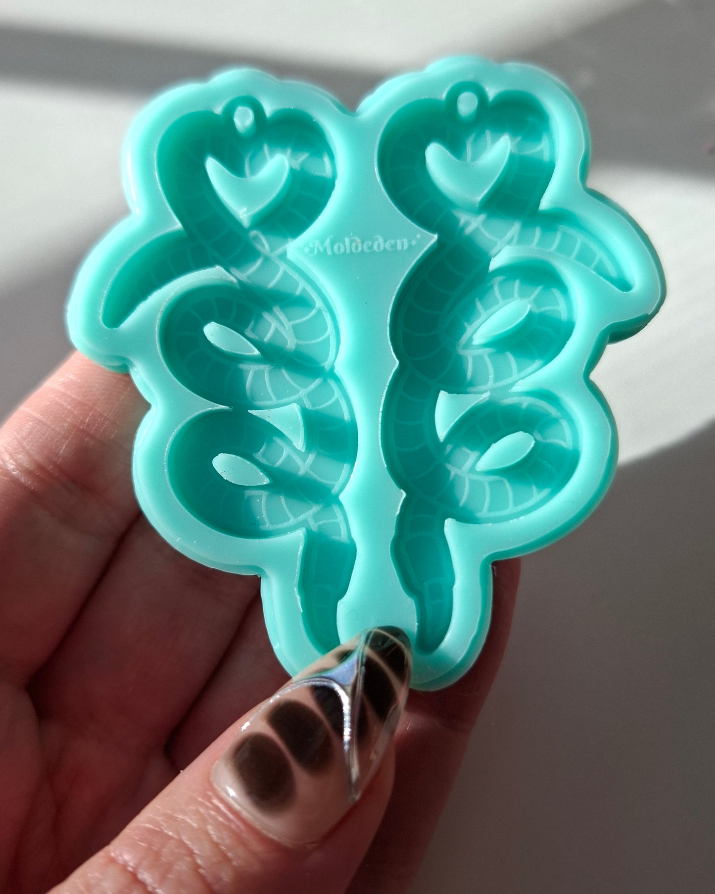 Heart worm earring silicone mold