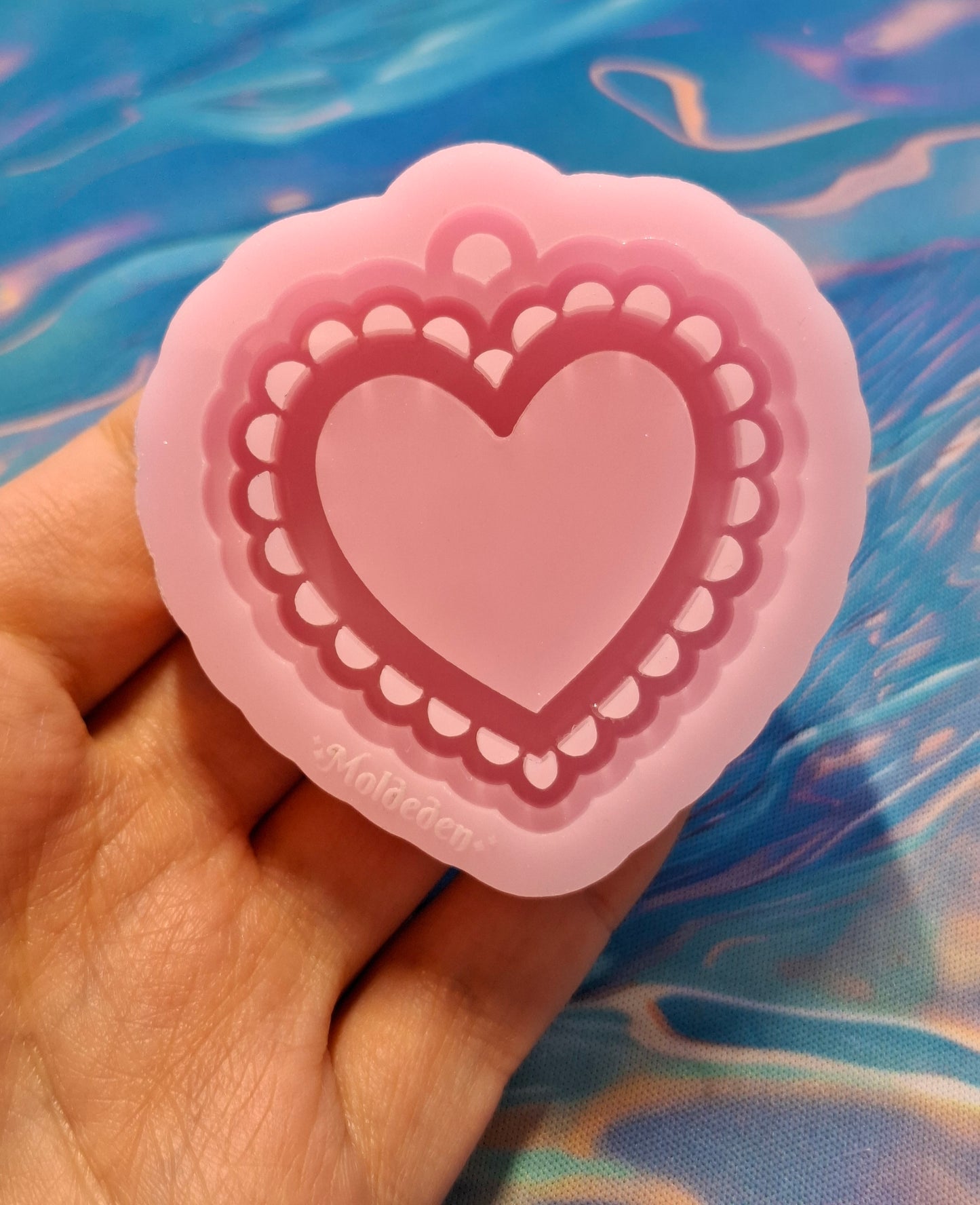 Small size Lace Heart keychain/shaker/grip mold