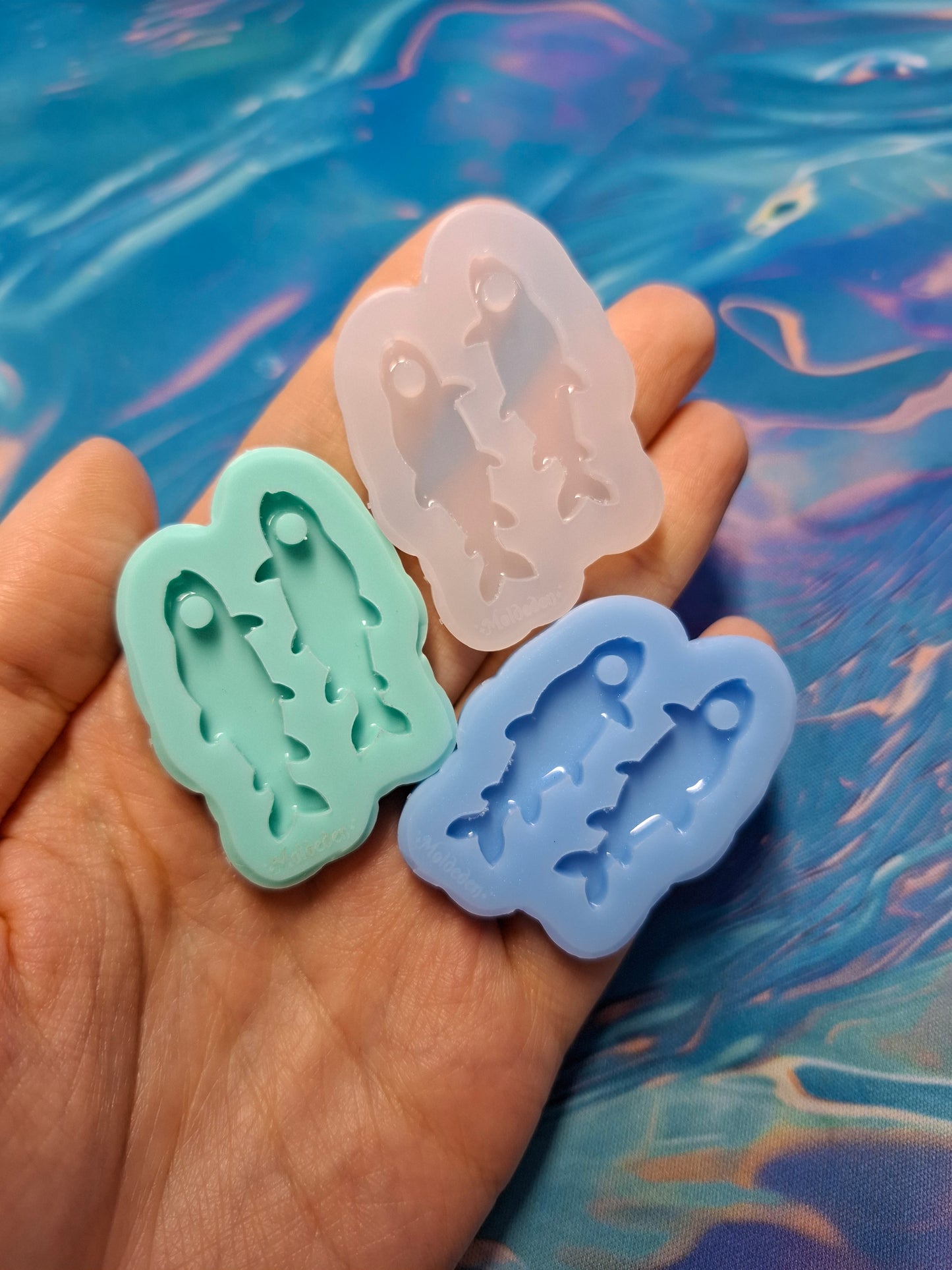 Pre-Domed fish Earring Mold | Bigger holes for hoop earrings - Made to order
