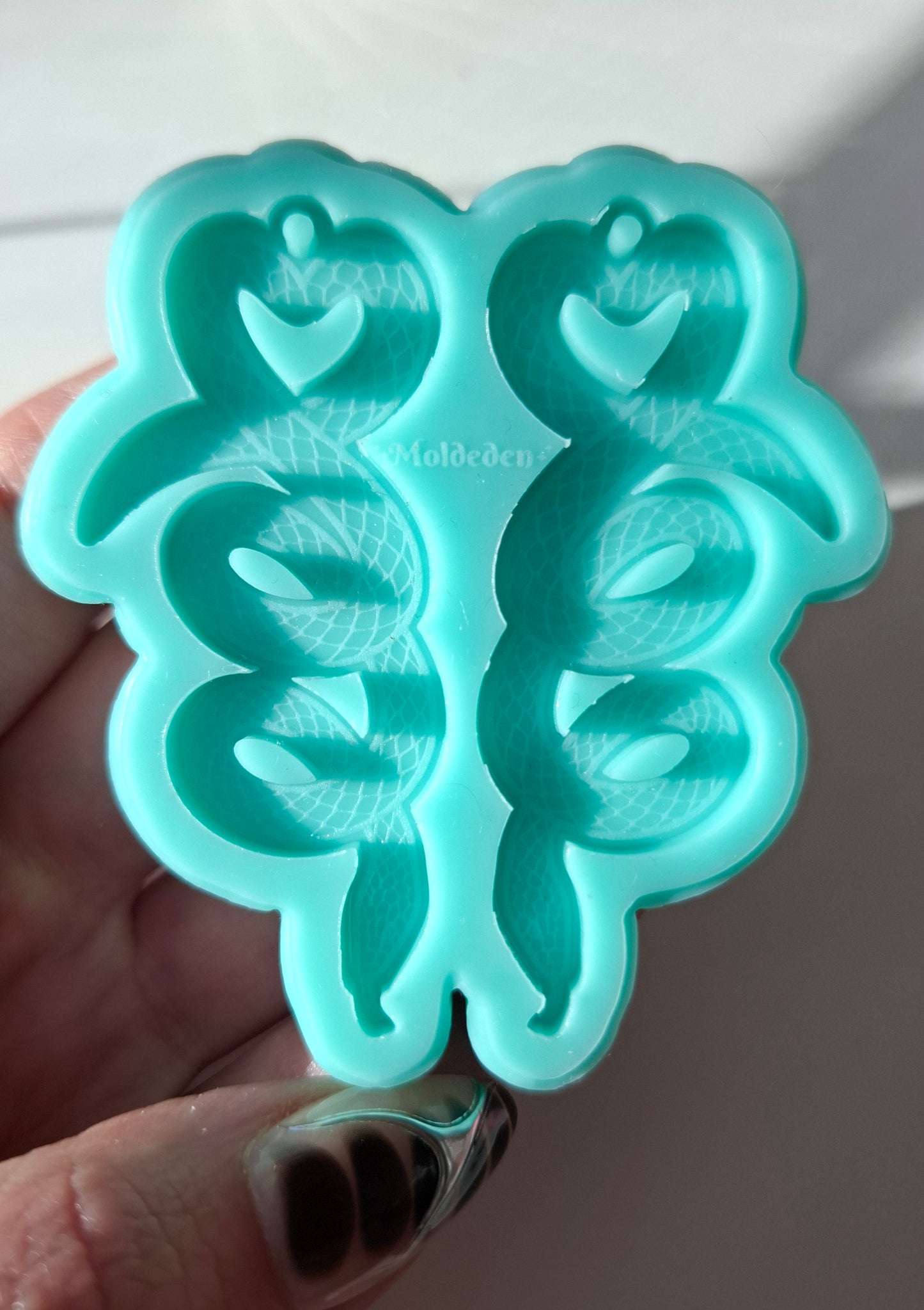 Heart Snake earring silicone mold
