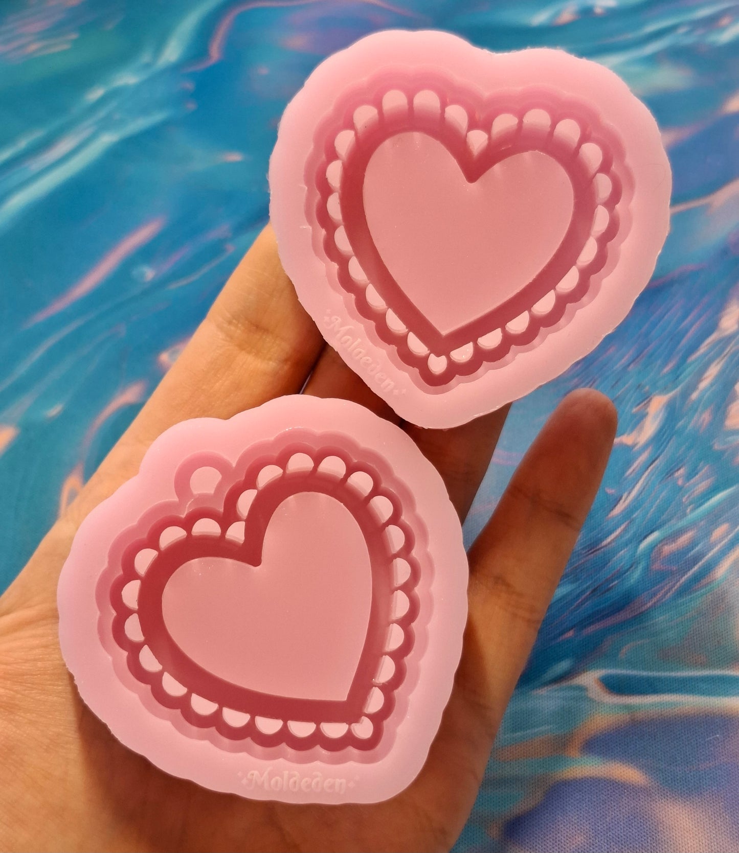 Small size Lace Heart keychain/shaker/grip mold