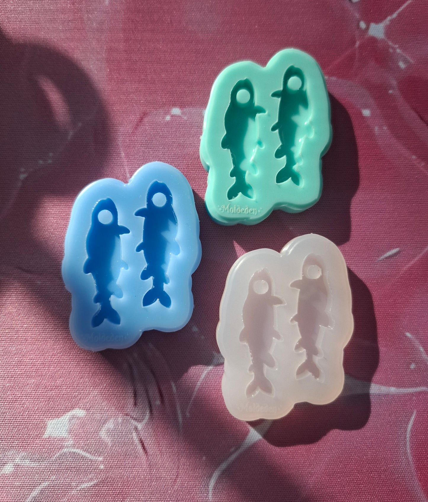 Pre-Domed fish Earring Mold | Bigger holes for hoop earrings - Made to order