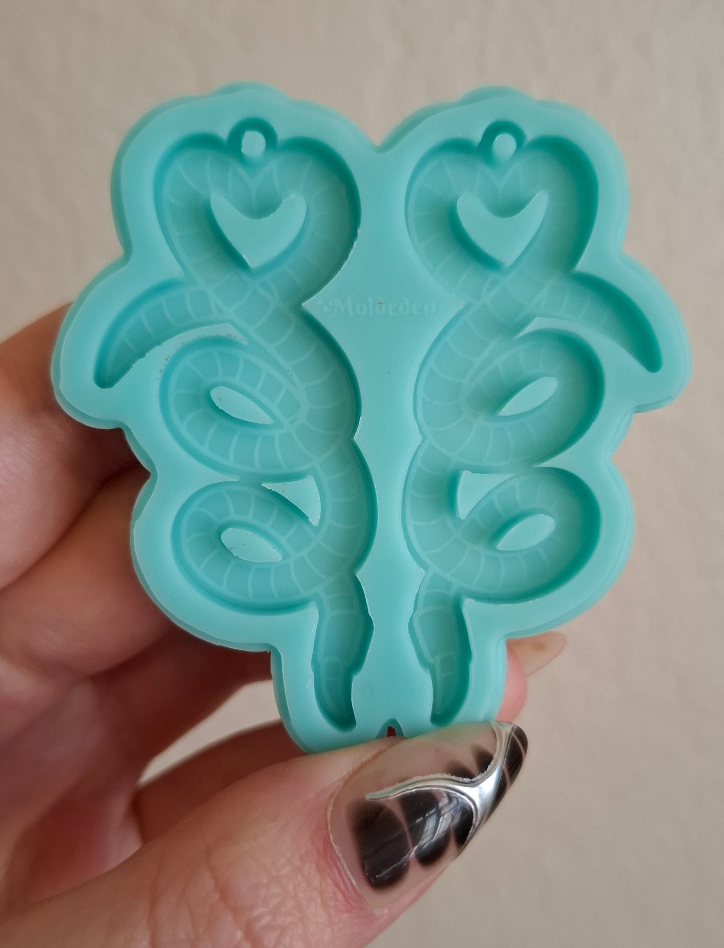 Heart worm earring silicone mold