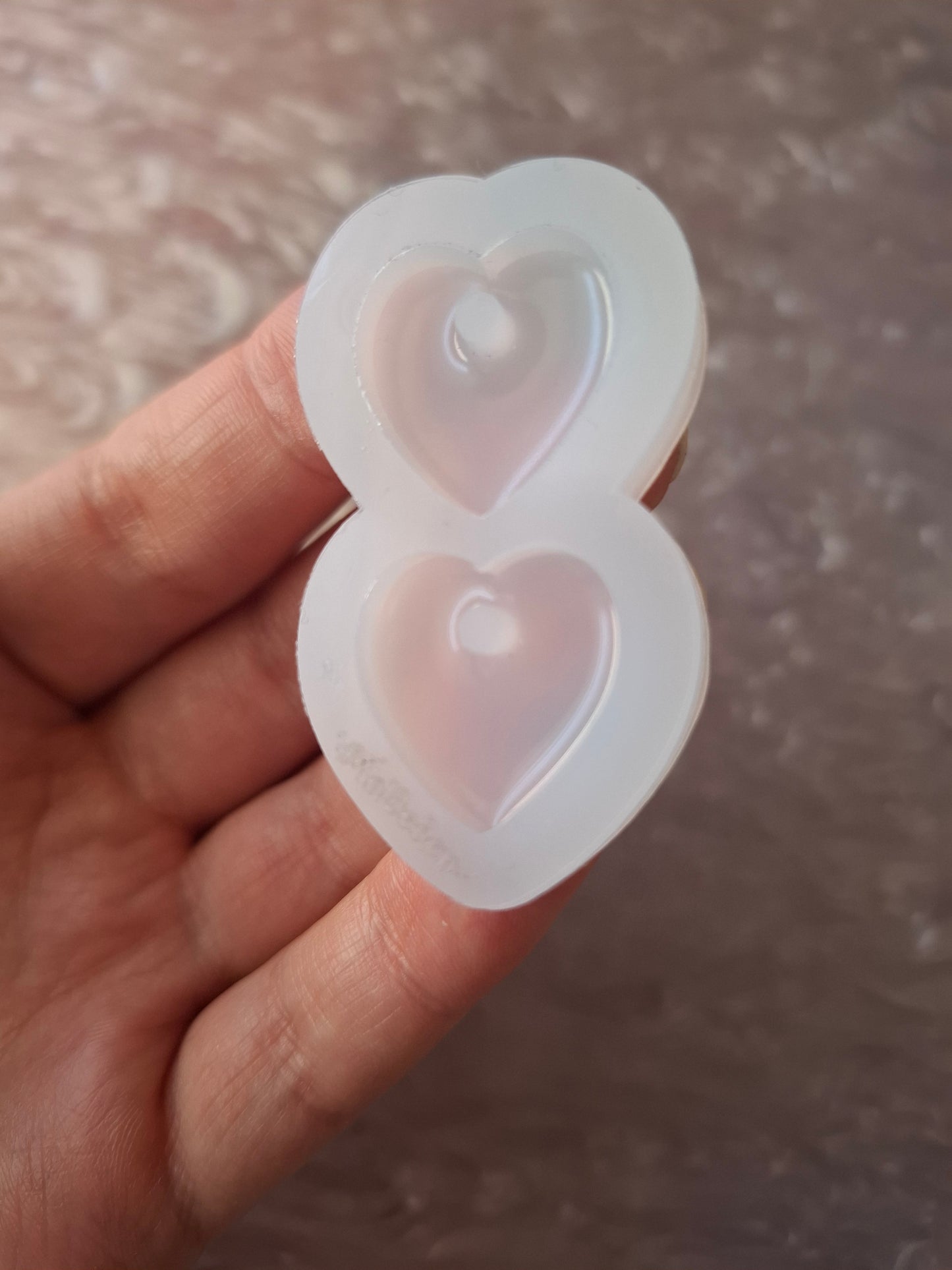 Pre-Domed Heart Earring Mold | Bigger holes for hoop earrings - Made to order