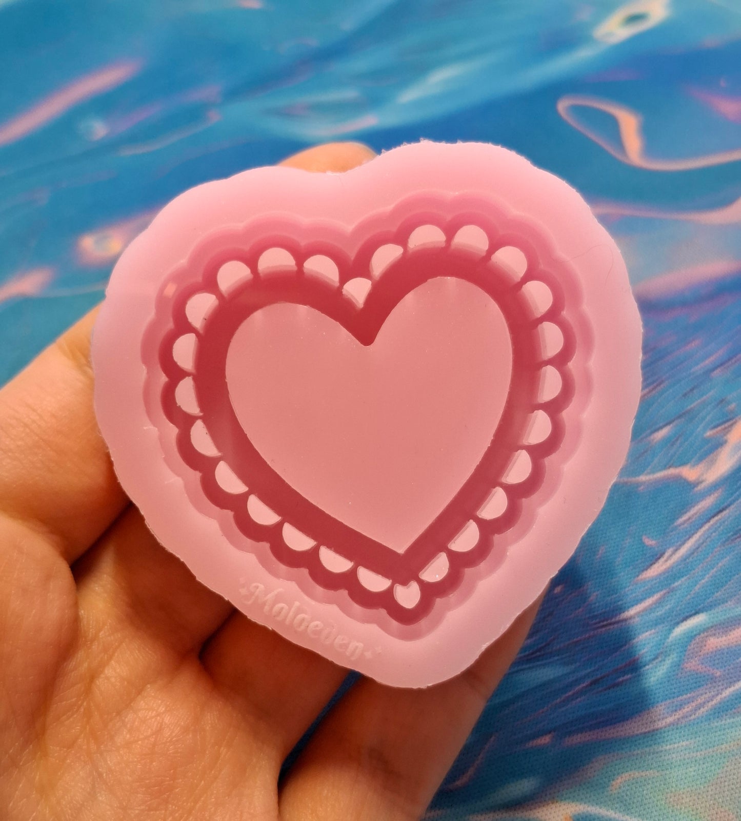 Small size Lace Heart keychain/shaker/grip mold