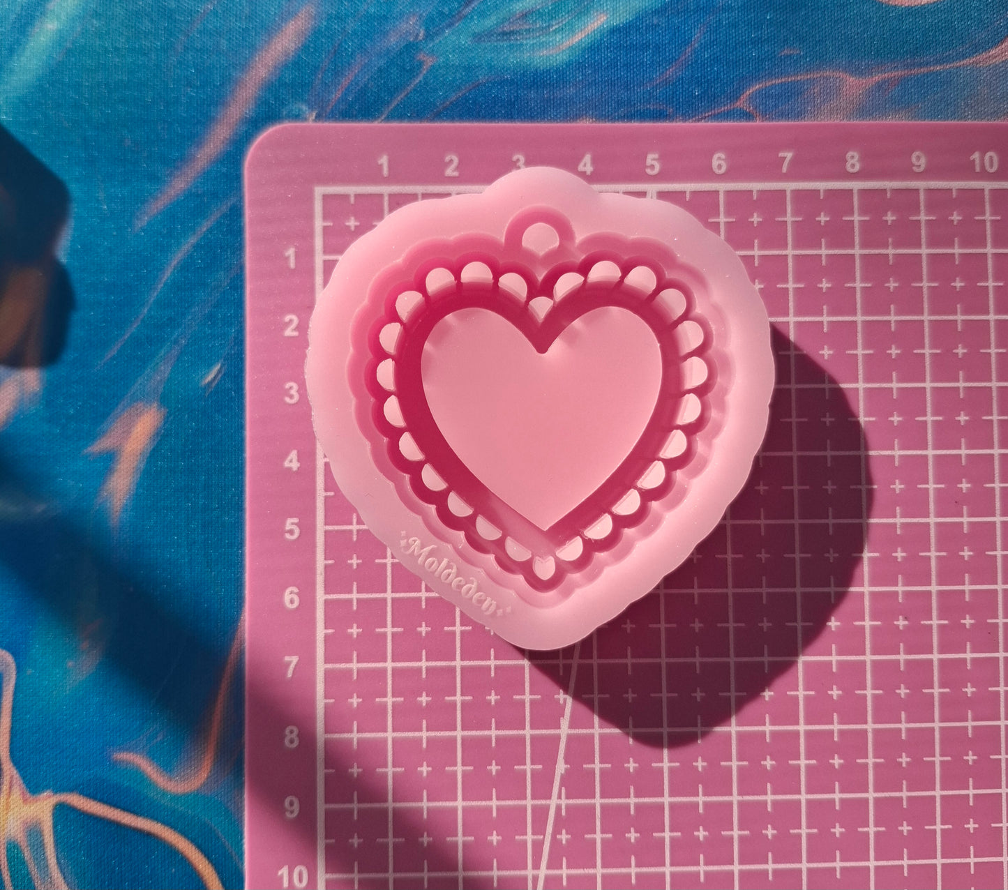 Small size Lace Heart keychain/shaker/grip mold