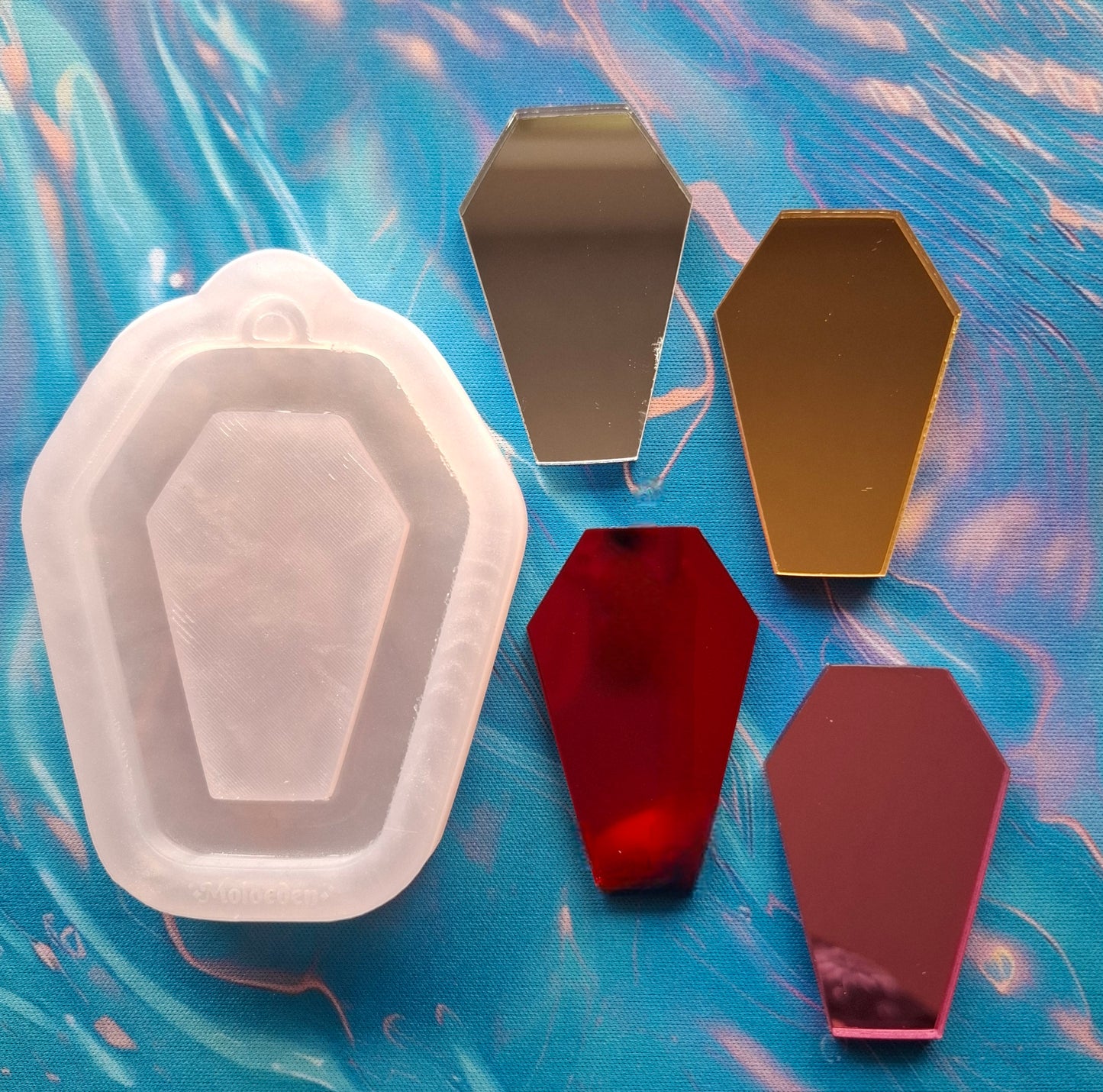 Cute Coffin Mirror Mold - 4 Different Colors of Mirror Available
