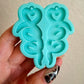 Heart worm earring silicone mold