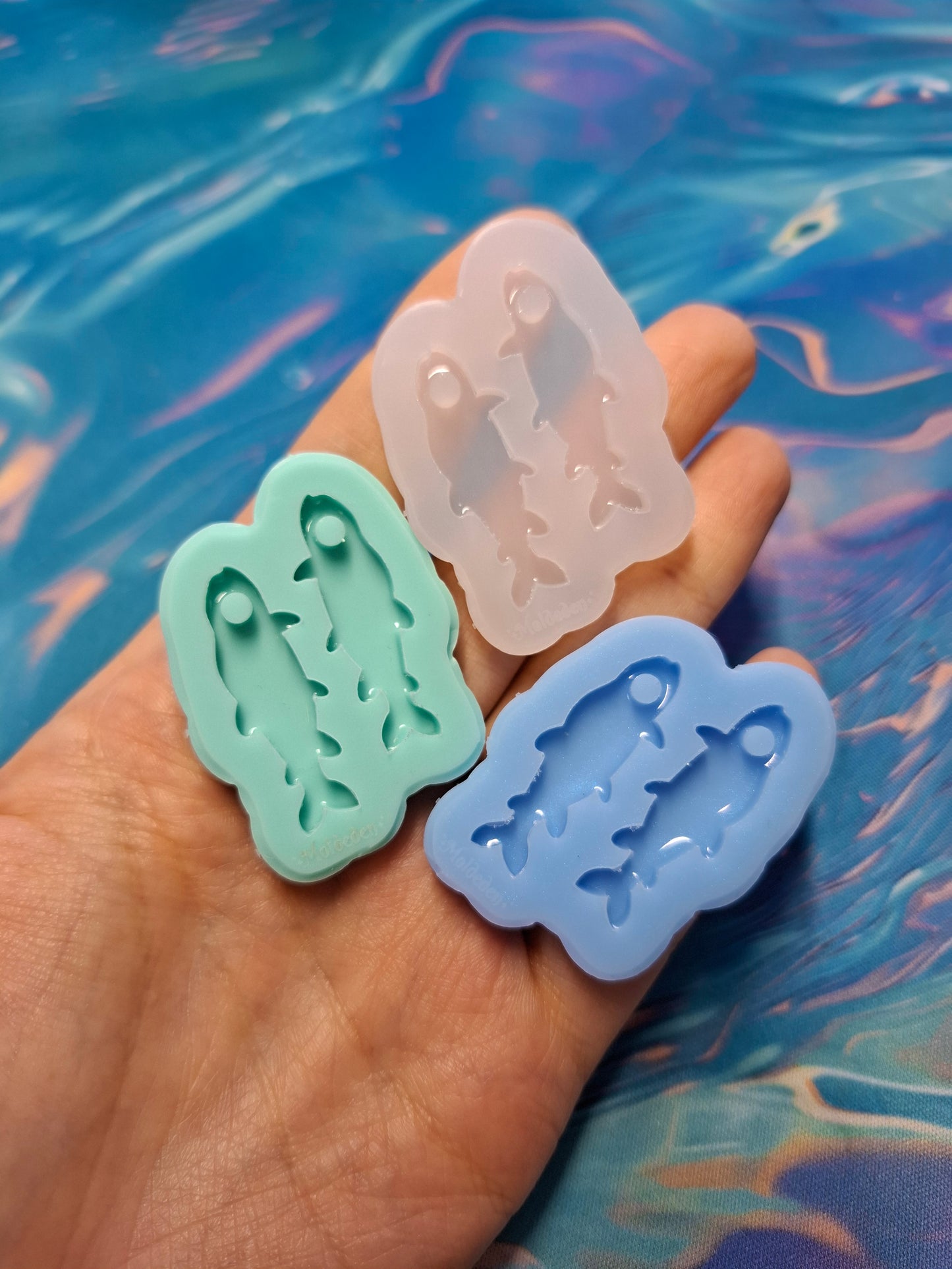 Pre-Domed fish Earring Mold | Bigger holes for hoop earrings - Made to order