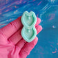 Pre-Domed Horn Heart Earring Mold | Bigger holes for hoop earrings - Made to order