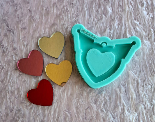 Cute Heart Mirror Mold - 4 Different Colors of Mirror Available