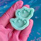 Pre-Domed Tea Pot Earring Mold | Bigger holes for hoop earrings - Made to order