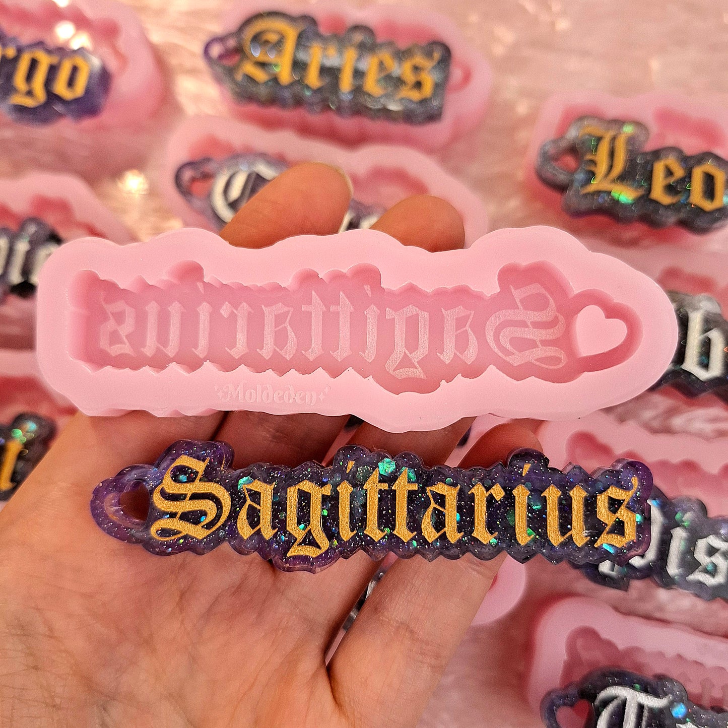 Zodiac keychain mold 1/4 inches thick