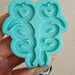 Heart Snake earring silicone mold
