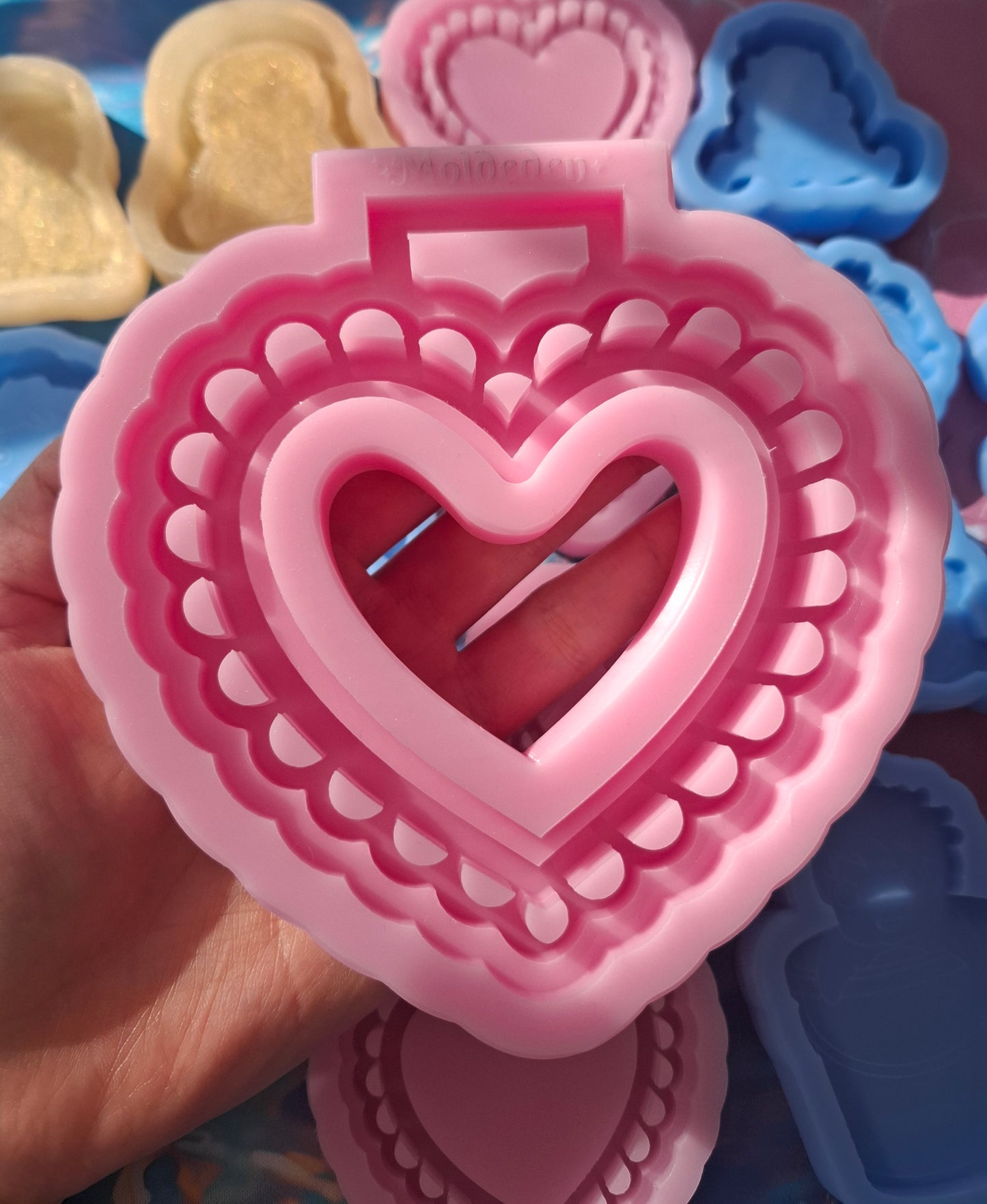 Lace heart Car Handle \Tsurikawa mold