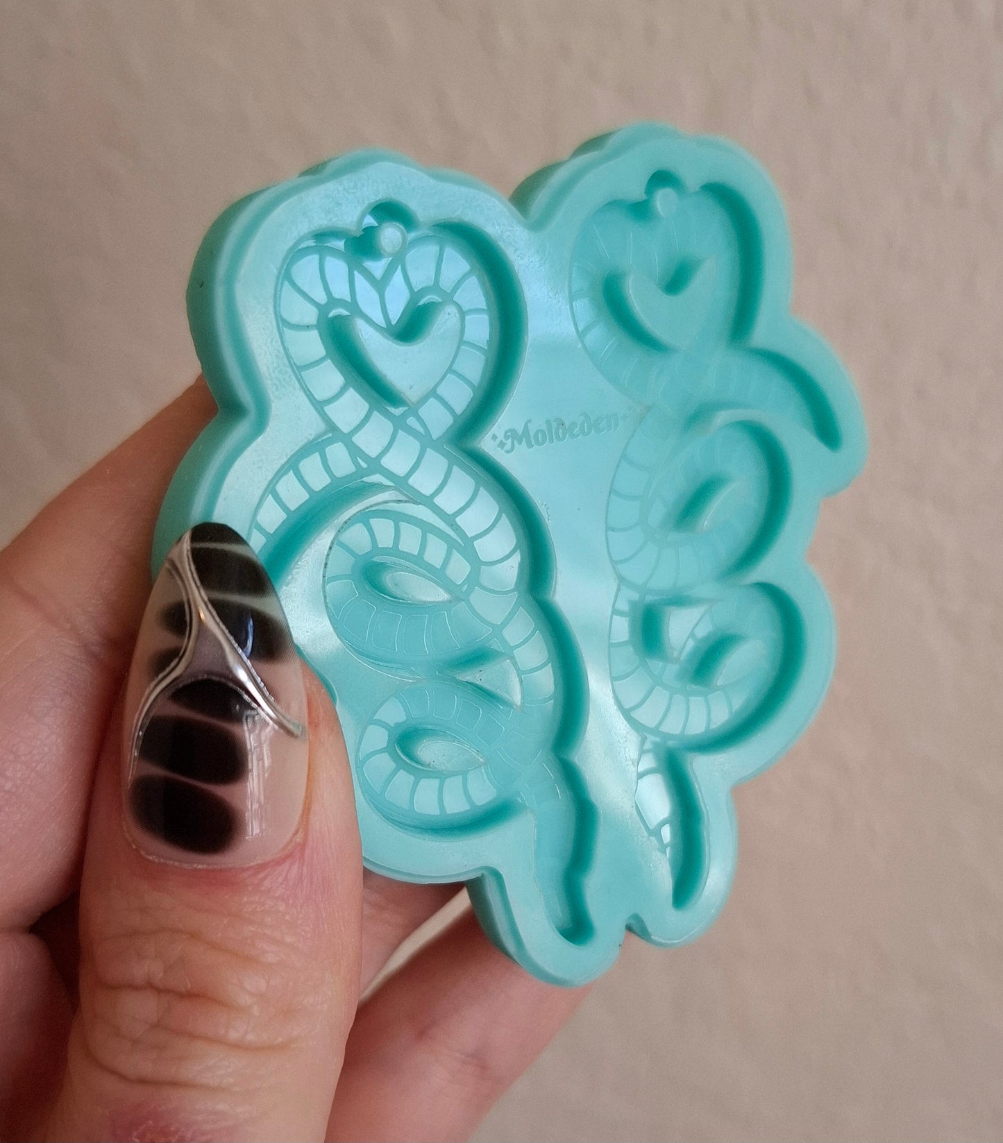 Heart worm earring silicone mold