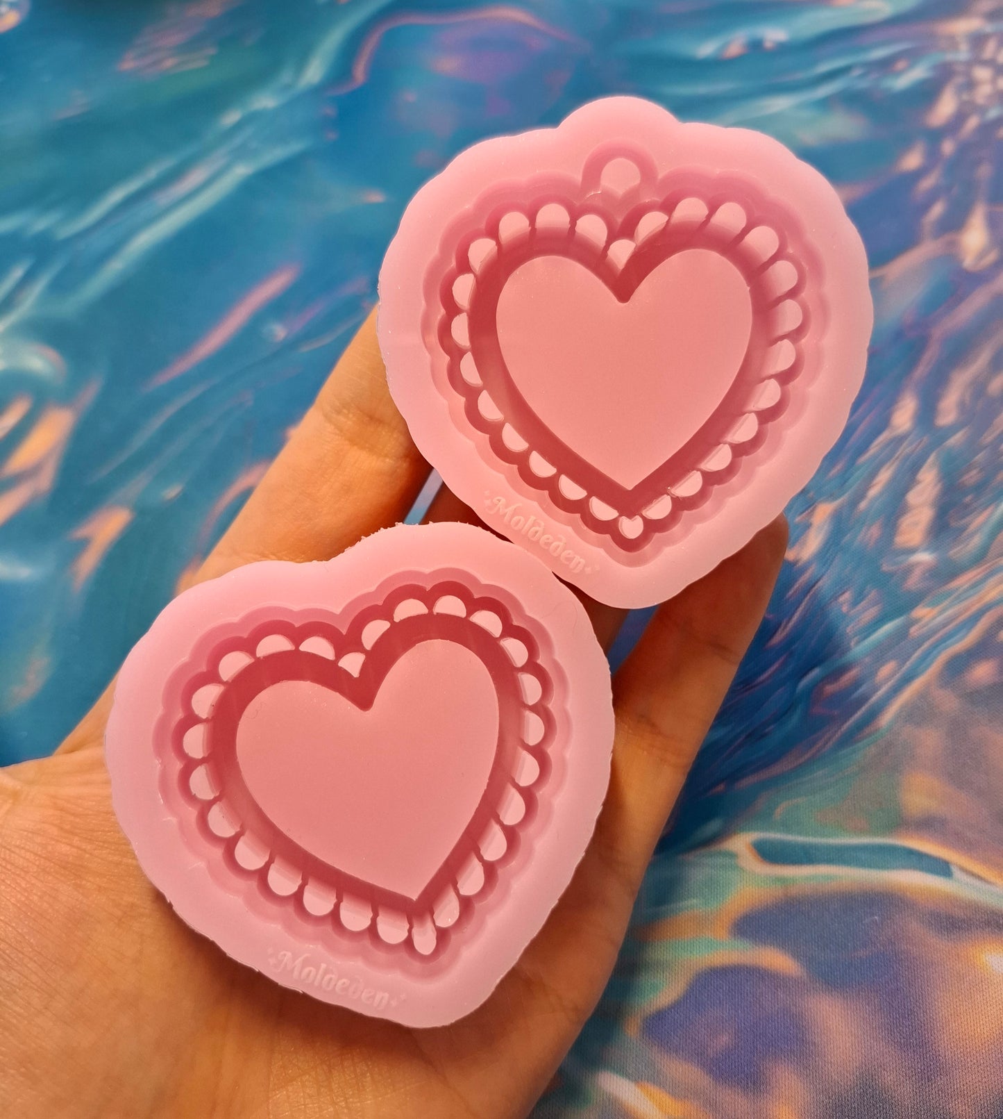 Small size Lace Heart keychain/shaker/grip mold