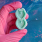 Pre-Domed Horn Heart Earring Mold | Bigger holes for hoop earrings - Made to order