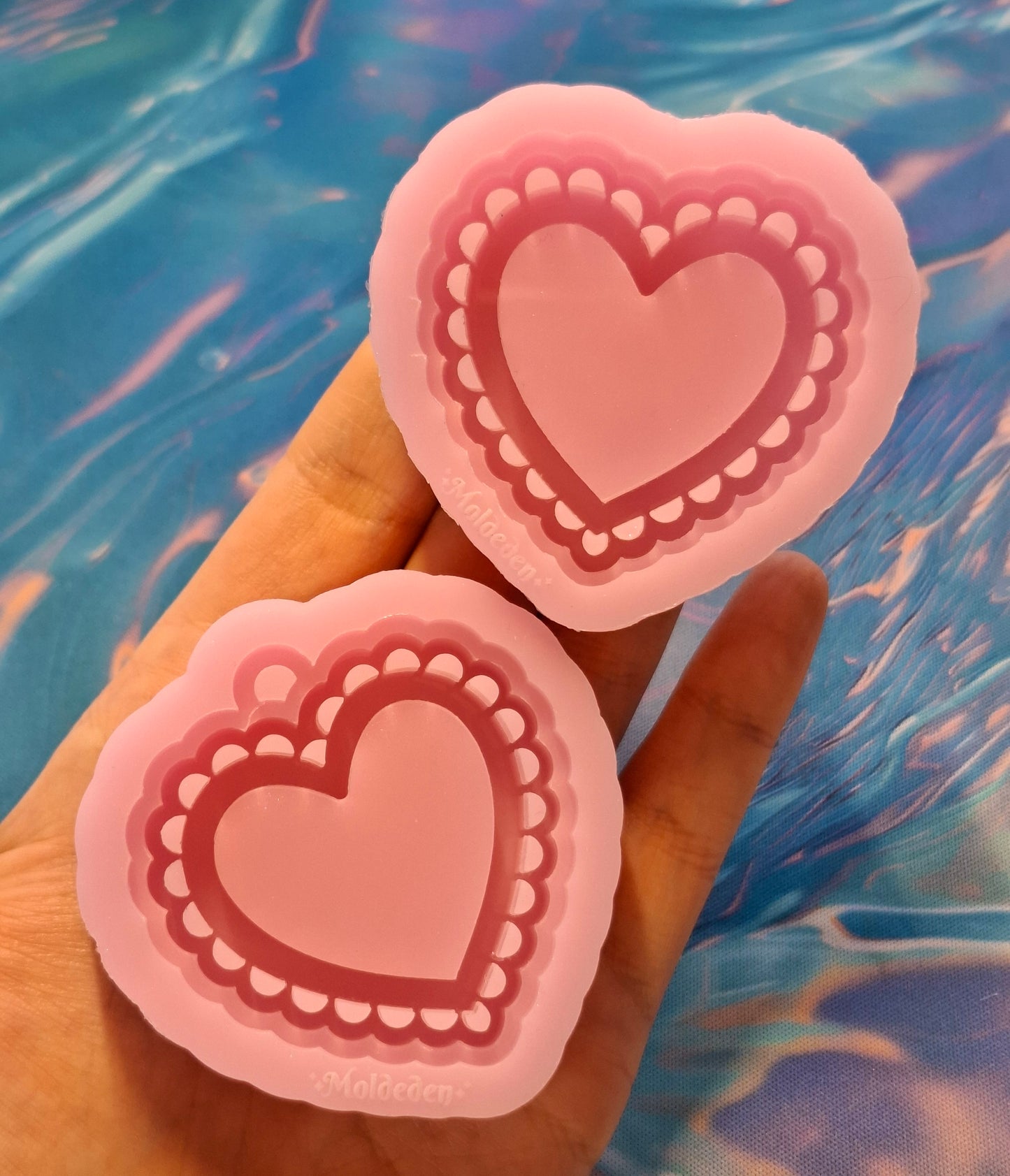 Small size Lace Heart keychain/shaker/grip mold