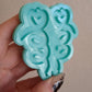 Heart Snake earring silicone mold