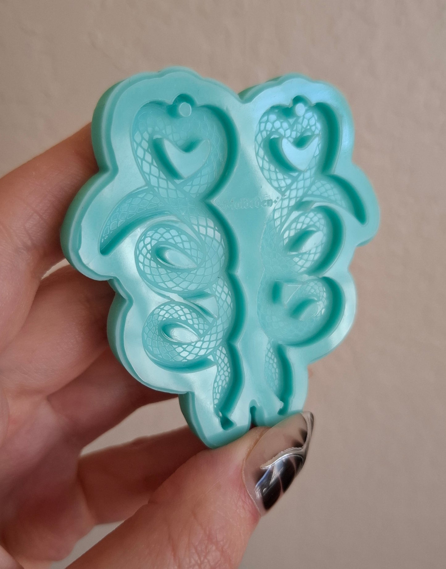 Heart Snake earring silicone mold