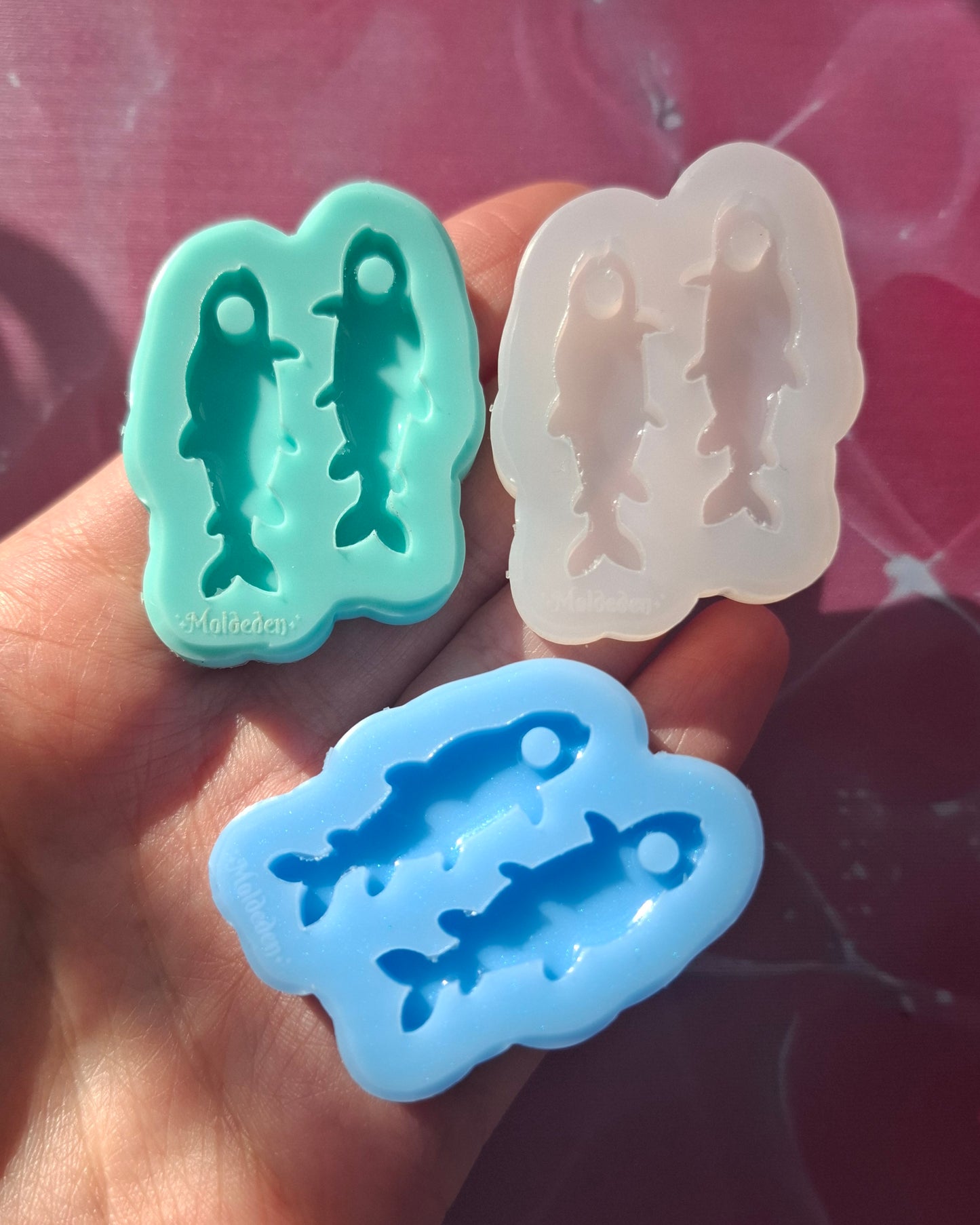 Pre-Domed fish Earring Mold | Bigger holes for hoop earrings - Made to order
